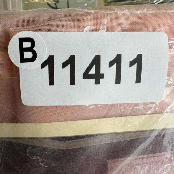 VTG Lizette Ascot Valance Shear Soft Peach Ruffle 21" X 30" Length Pocket Rod - Picture 6 of 6